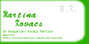 martina kovacs business card