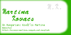 martina kovacs business card